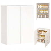 Mobiletto da bagno moderno a 2 ante, bianco, con 3 ripiani, 80 cm