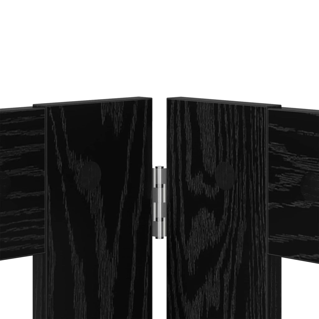 Cancello per cani con supporti 4 pz Rovere Nero 100 x 60 cm CFW6725593