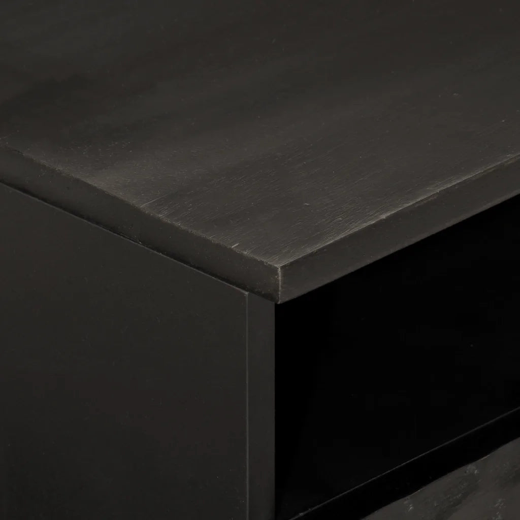 Tavolino da Salotto-Tavolino da soggiorno-Tavolo Nero 80x54x40 cm in Legno Massello di Mango 363450