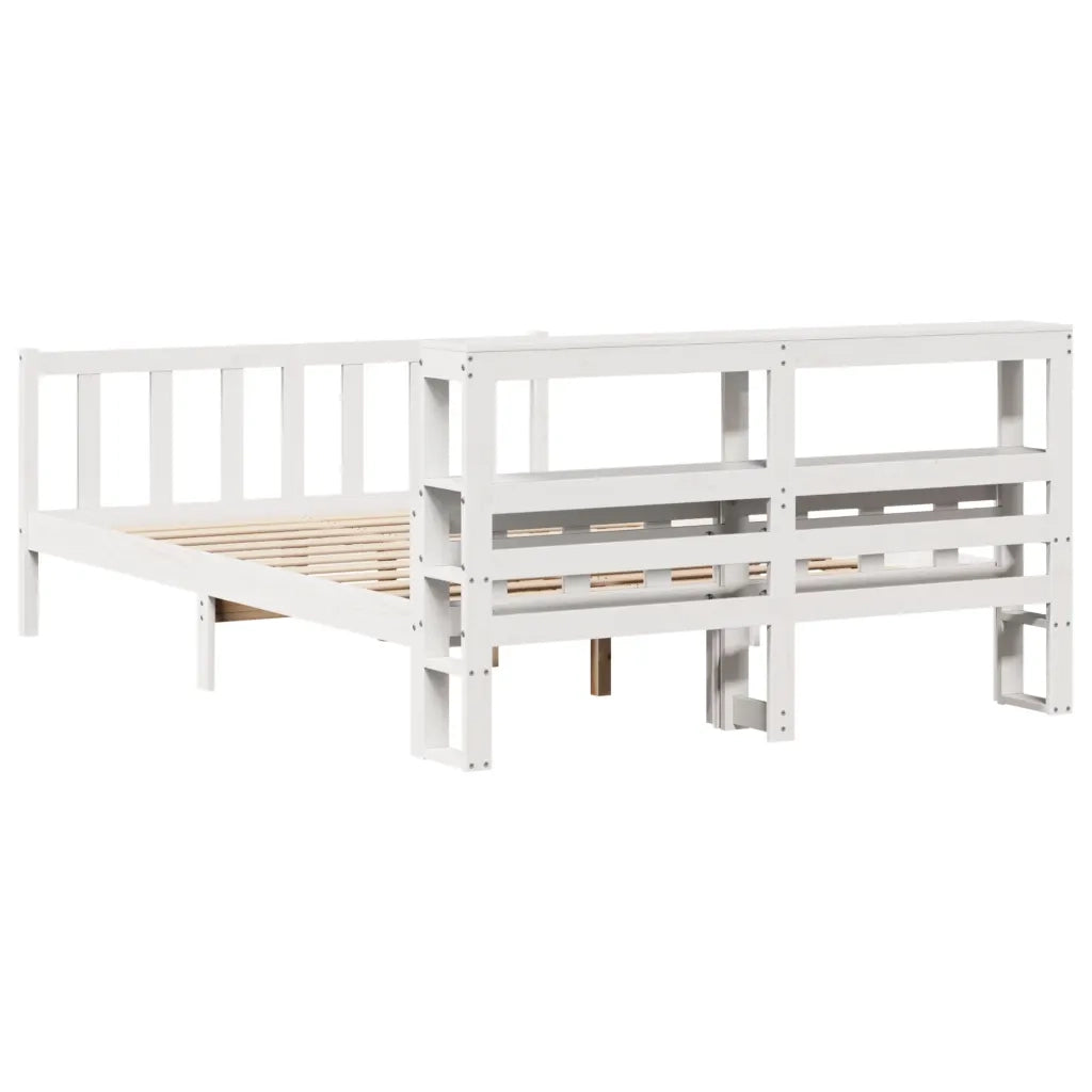 Letto senza Materasso Bianco 150x200 cm Legno Massello di Pino 3305907