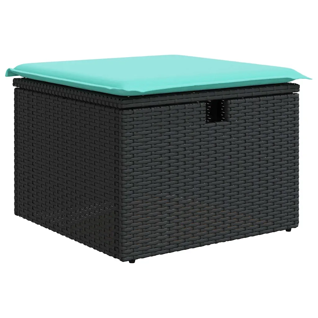 Set Divani da Giardino con Cuscini 7pz Nero Polyrattan 3325977