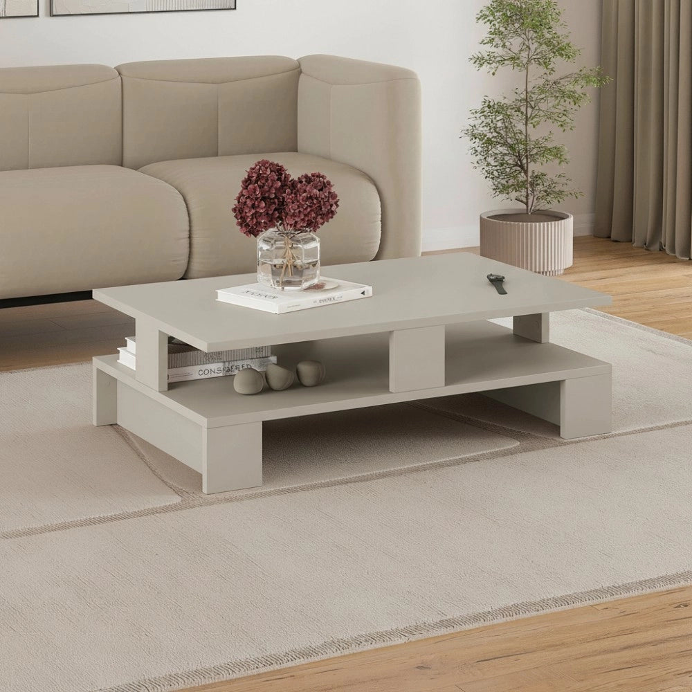 Tavolo da salotto cashmere doppio ripiano Mansu