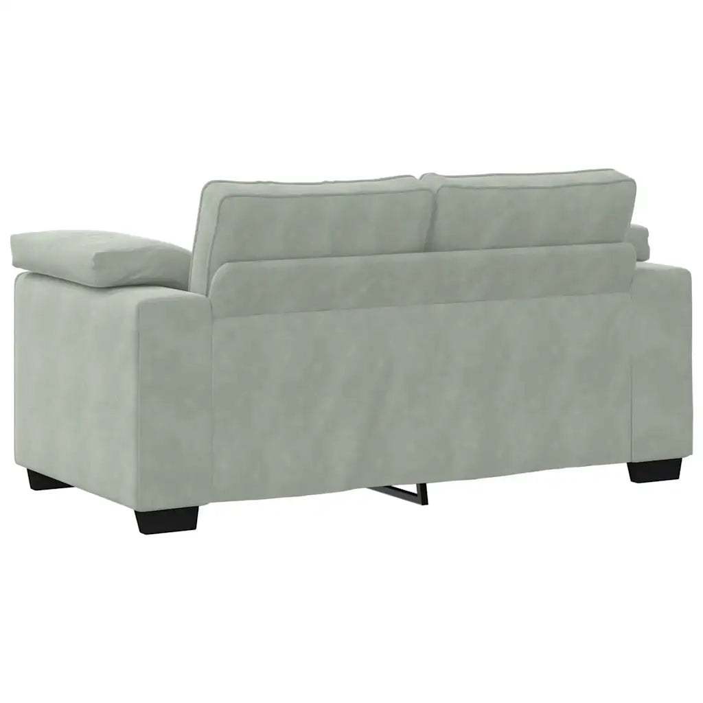 Divano | Divano da soggiorno | Sofa Divanetto Grigio Chiaro 160x77x82 cm in Velluto