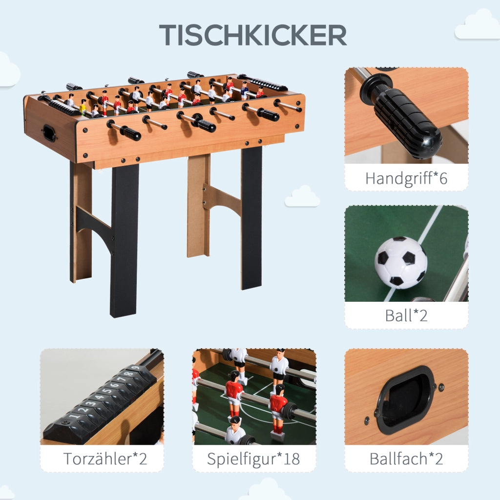 Tavolo da gioco multifunzione 4 in 1: calcio balilla, hockey da tavolo, ping pong, biliardo - Tavolo da gioco multifunzionale 87x43x73cm per