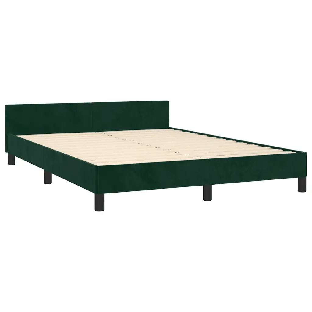 Giroletto senza Materasso Verde Scuro 140x200 cm in Velluto 3126004