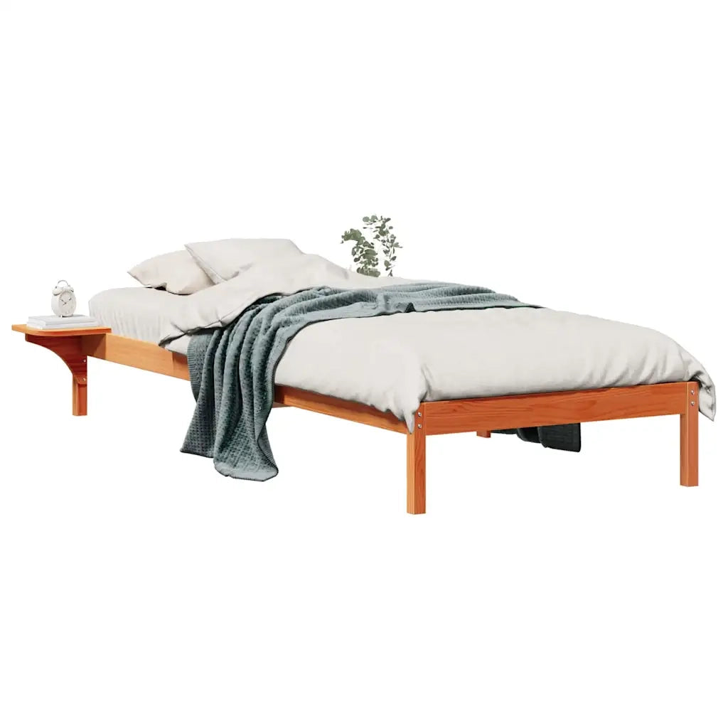 Letto con Tavolini Laterali Marrone cerato 80 x 220 cm 873240