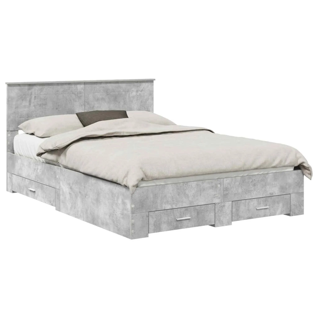 Struttura del letto con testiera Grigio cemento 150 x 200 cm 3408250