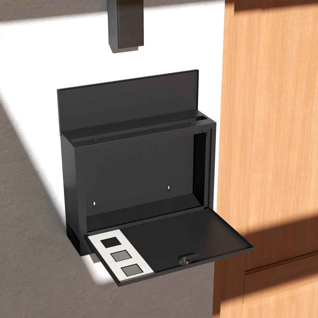 Cassetta postale da parete in metallo ¨C Xylo ¨C Grigio antracite con serratura 36,5x11,5x29cm
