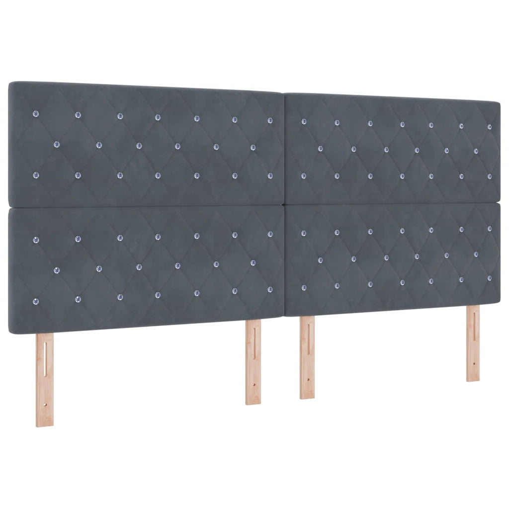 Letto ottomano con materasso Grigio Scuro 200 x 200 cm Velluto 3457672