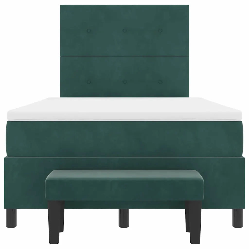 Letto a molle con cuscino Verde scuro 190 x 120 cm Velluto 3344501
