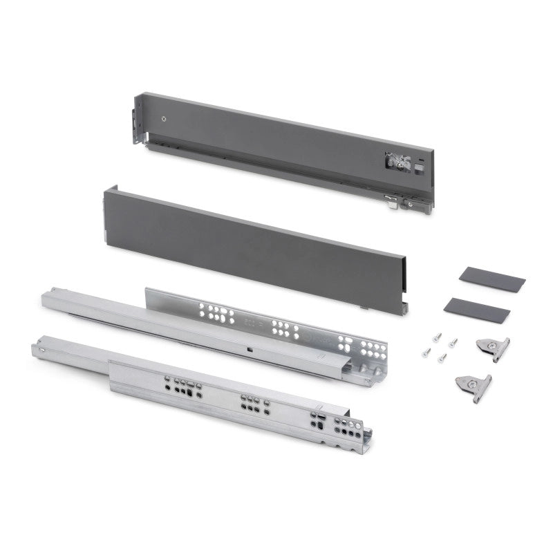 Cassetto esterno Vertex con regolazione 3D altezza 93mm, 60kg, profondità 500mm, Acciaio, Verniciato bianco
