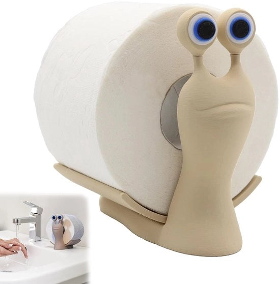 Toiletrolhouder in forma di lumaca, decorazione per la toilette e riserva in forma di lumaca, 3D stampato, houder per riserva (1)