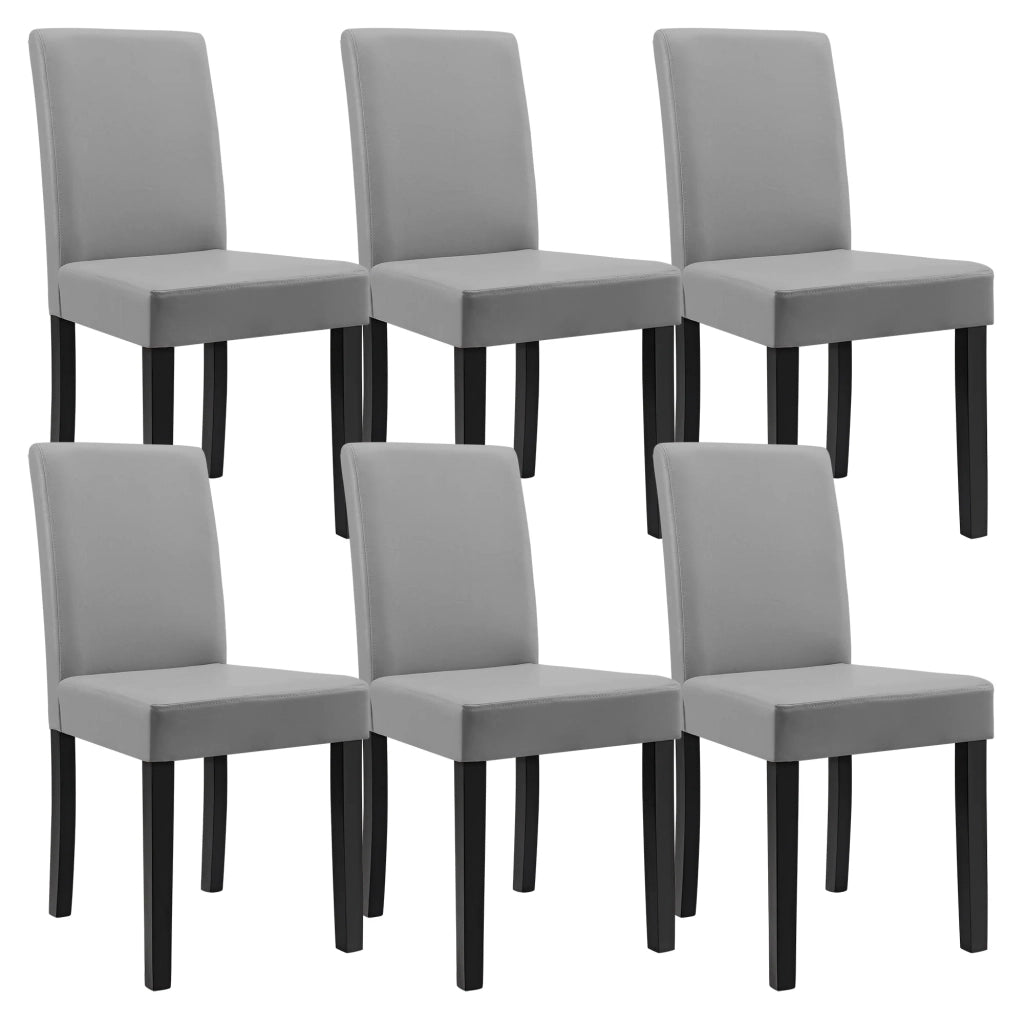 Tavolo da pranzo 140 cm con 6 sedie imbottite grigie 03_0004072