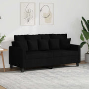 Divano a 2 Posti-Sofa 2 Posti Nero 120 cm in Tessuto 650863