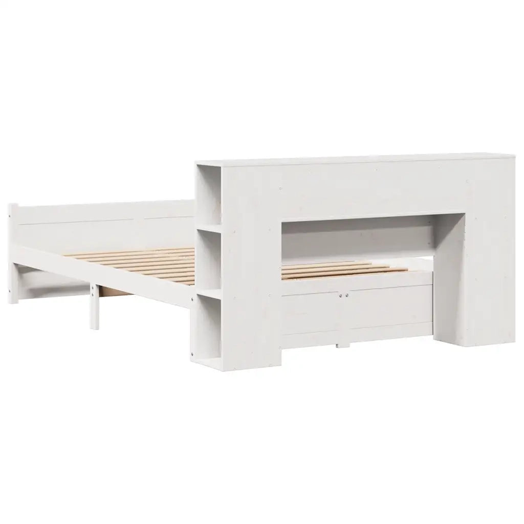 Letto Libreria senza Materasso Bianco 140x200 cm Legno di Pino 3322438
