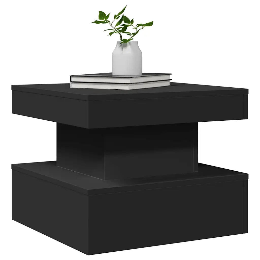Tavolino da Salotto con Luci LED-Tavolino da soggiorno Nero 50x50x40 cm 853446