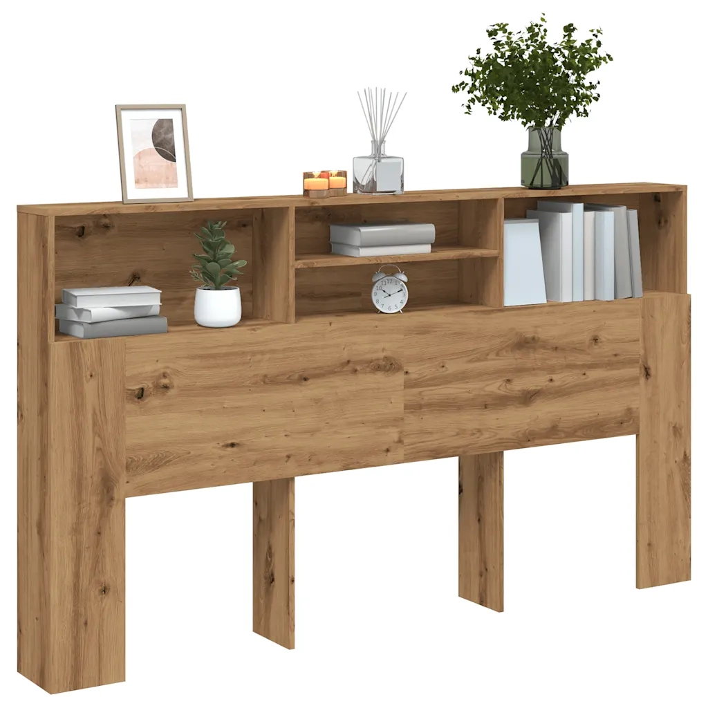 Mobiletto con testiera in rovere artigianale 180x19x103,5 cm in legno ingegnerizzato 856873