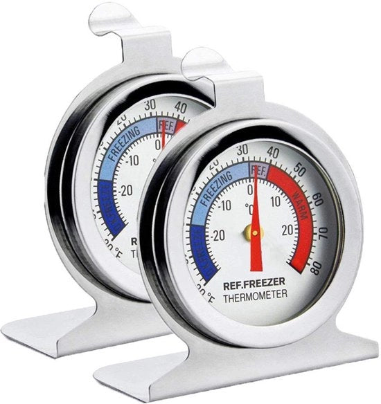 Termometro per frigorifero - Accuratezza nella misura della temperatura - Ideale per uso domestico - Realizzato in acciaio inossidabile - Due pezzi