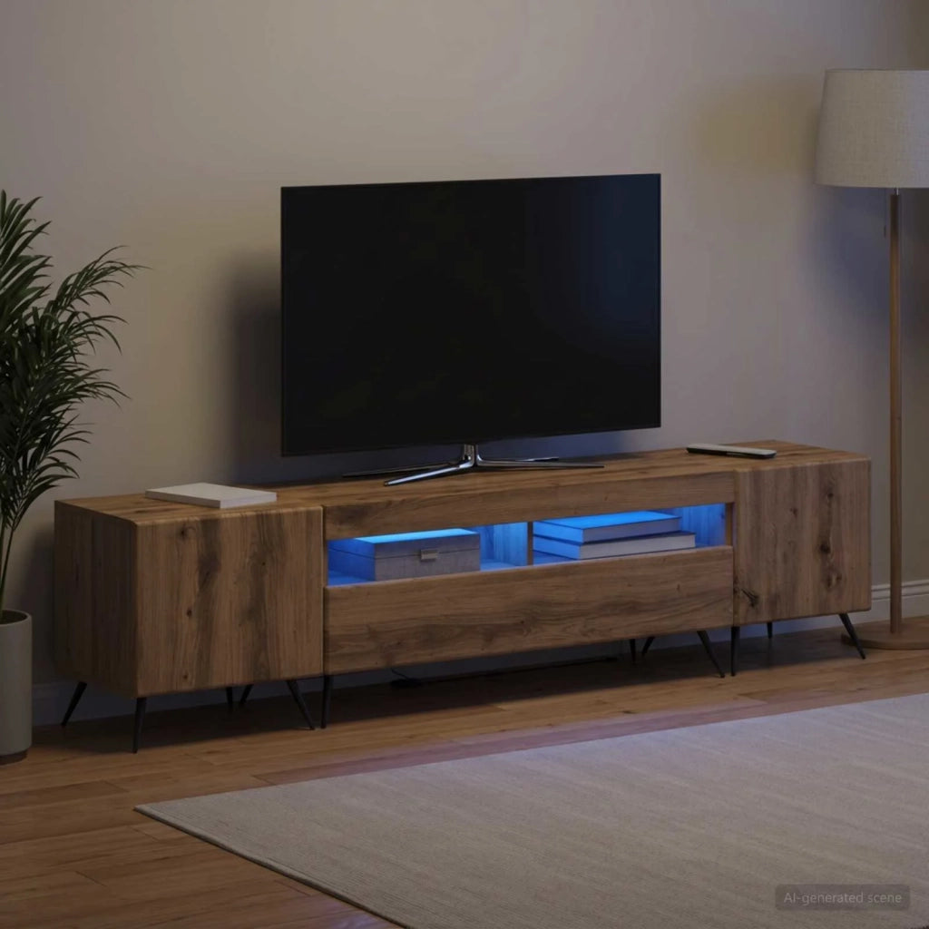 Mobile TV LED a 5 pezzi Rovere Artigianale Legno ingegnerizzato 3416932