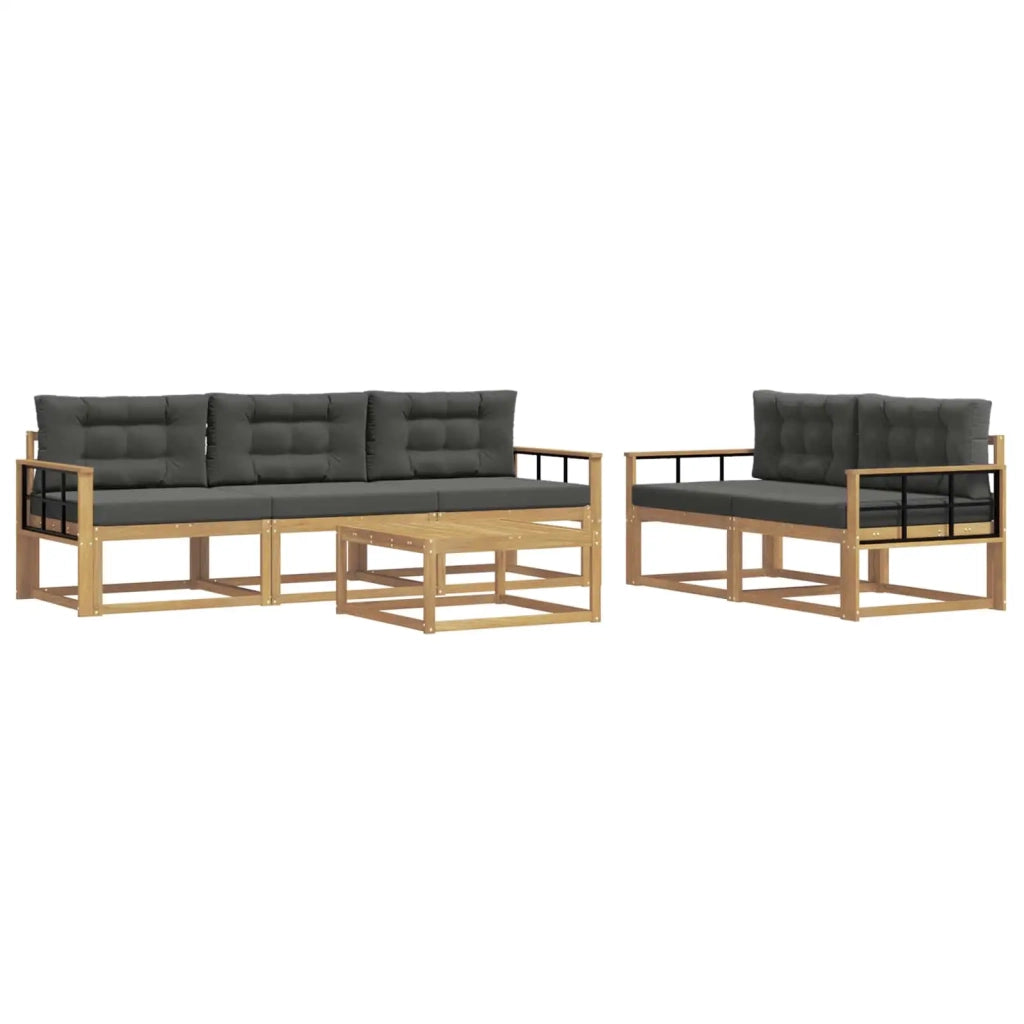 Set di divani da esterno 6 pz Bianco e Antracite 3386071