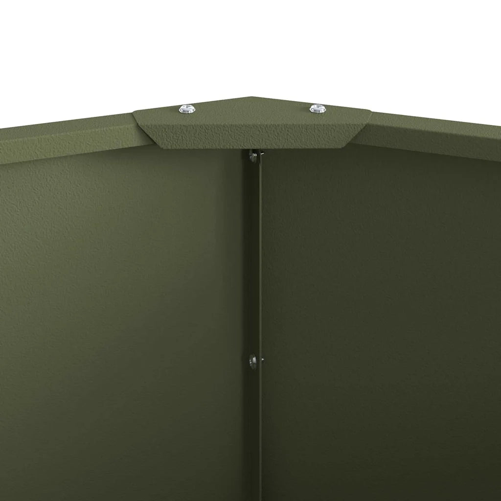 Fioriera | Cassetta per fiori | Vaso Verde oliva 120 x 120 x 35 cm Acciaio
