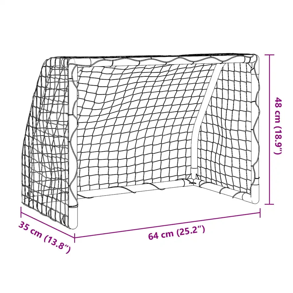 Porte Calcio Bambini 2pz con Pallone Bianco 64x35x48 cm Metallo 4008436