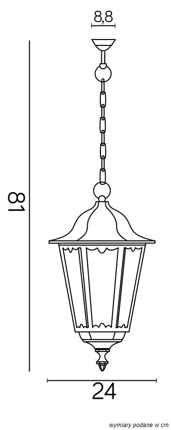 Lampada sospesa esterna SU-MA Retro Ø24 nera IP43 E27