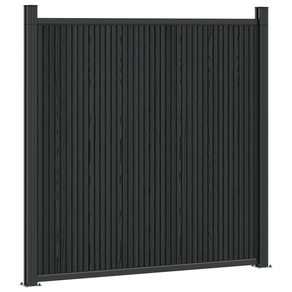 Pannello di Recinzione 5 pz 880 x 186,5 cm WPC e Alluminio Nero 3429487