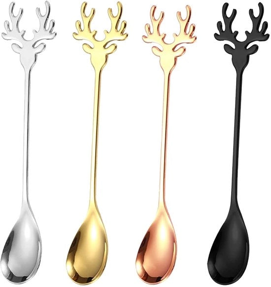 Set di 4 cucchiai in acciaio inossidabile per caffè