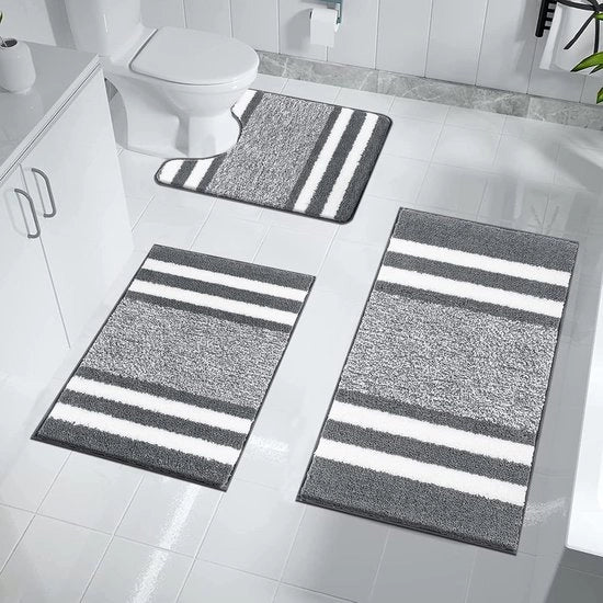 Set di Mattonelle da Bagno - Super Soffice e Assorbenti - 3 Pezzi - Microfibra