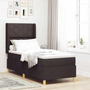 Letto a molle con materasso Marrone 140 x 200 cm Tessuto
