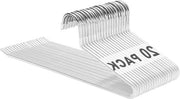 Hangers per abbigliamento a set di 20 | Metallo | Spaziale | Per pantaloni, jeans, asciugamani, sciarpe | Bianco