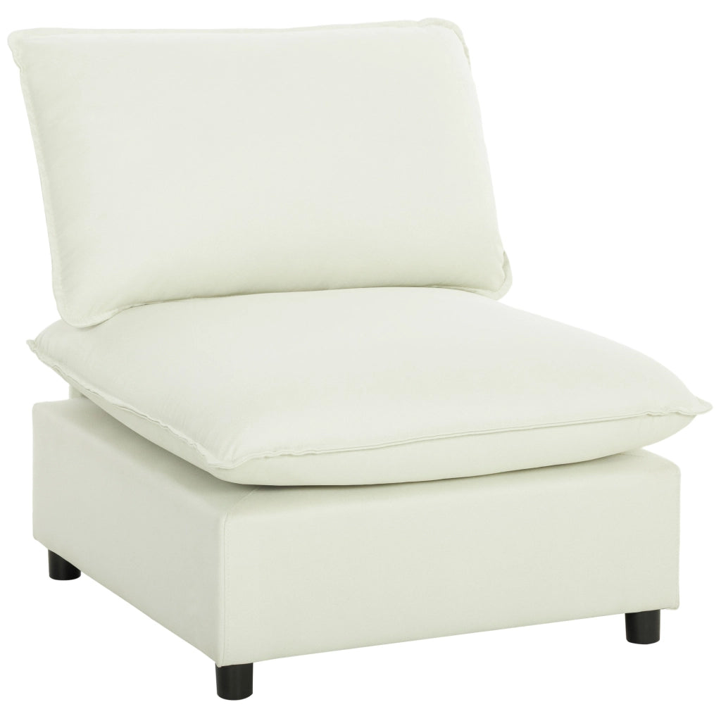 Poltrona moderna senza braccioli ¨C Xylo ¨C tessuto crema, seduta larga 146x85x78cm