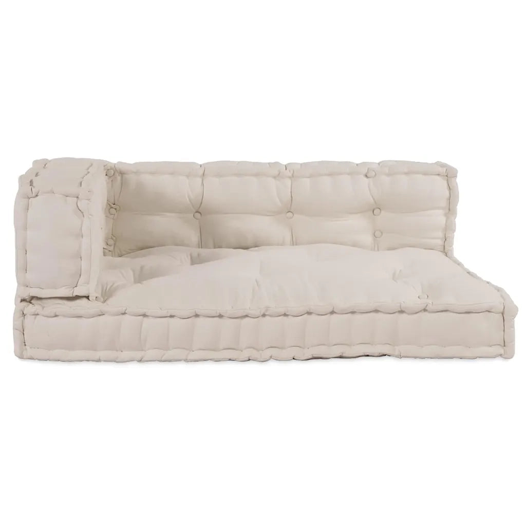 Cuscino per Divano Pallet 3 pcs Crema 120 x 80 x 34 cm Tessuto 4019080