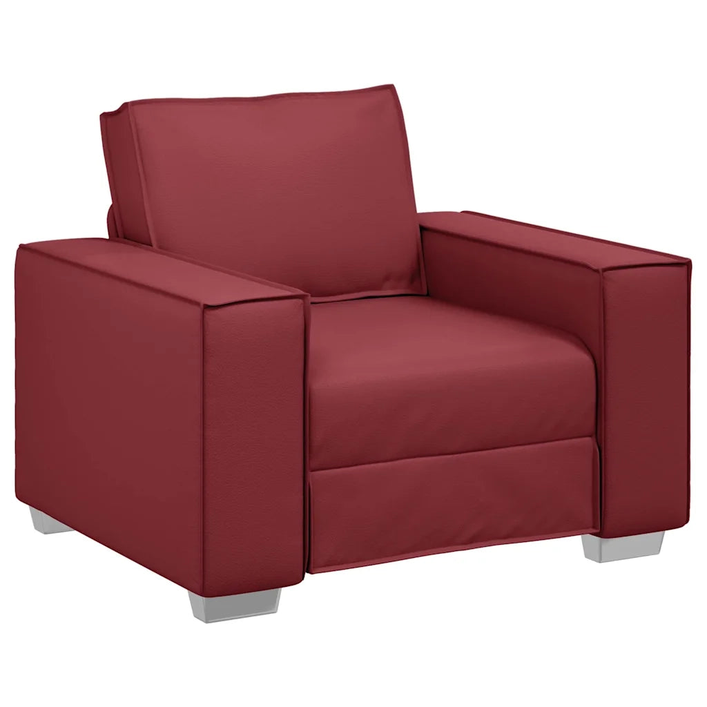 Poltrona Sofa Rosso Vino 100 cm Pelle Sintetica 4105042
