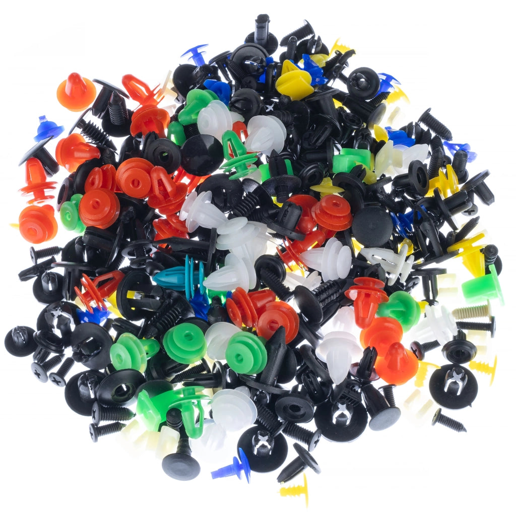 Set di Rivetti Universali per Auto Rosfix – 500 Pezzi | Materiale Plastico, Multicolore, Lunghezza 1-4 cm