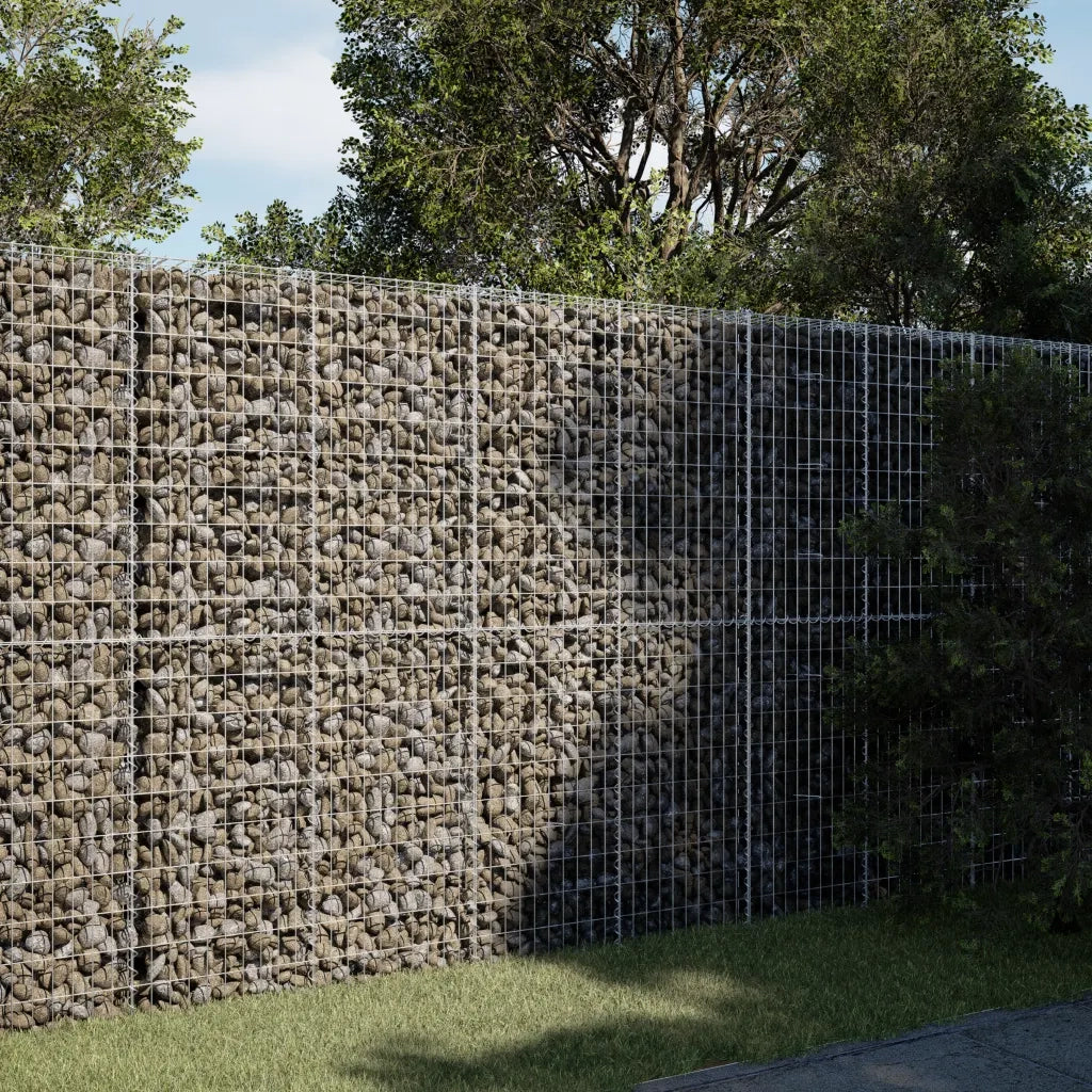 Cesto Gabbione con Copertura 250x100x200 cm in Ferro Zincato 3295228