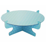 Trade Shop - Alzata Stand Azzurro Pois 31cm In Cartone Carta Usa Getta Supporto Per Torta -