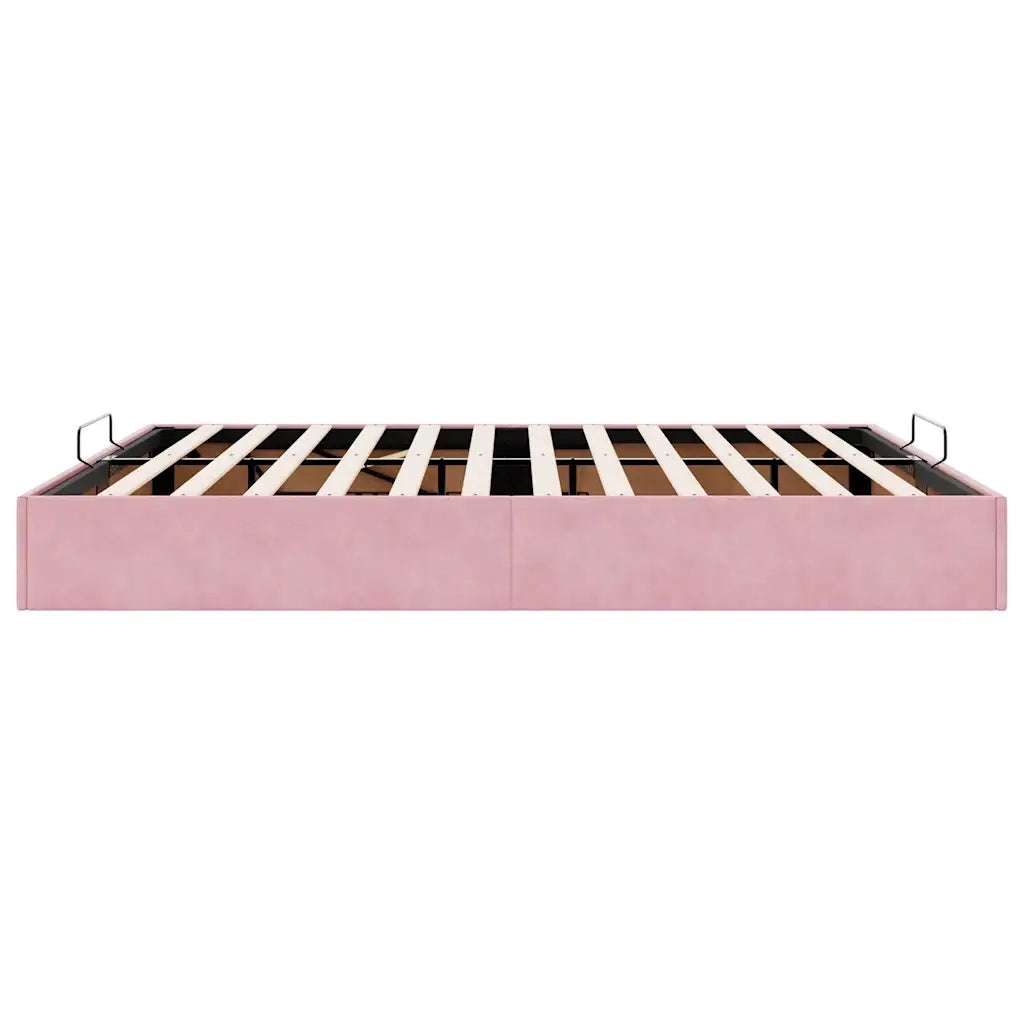 Struttura Letto Pouf senza Materasso Rosa 200x200 cm in Velluto 3310990