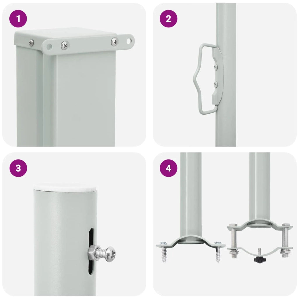 Tenda laterale-Tenda parasole per balcone 100% poliestere ferro acciaio 814880
