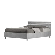 Letto matrimoniale francese senza rete 140x200 testata dritta con doghe cemento Ankel