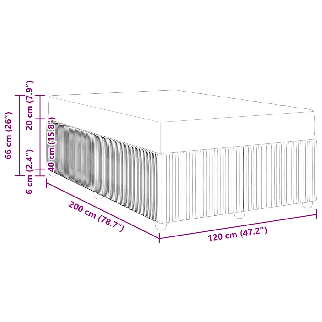 Letto matrimoniale | Letto per adulti | Struttura del letto Grigio scuro 120 x 200 cm Tessuto