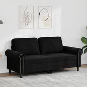 Divano a 2 Posti-Sofa 2 Posti Nero 140 cm in Velluto 256070