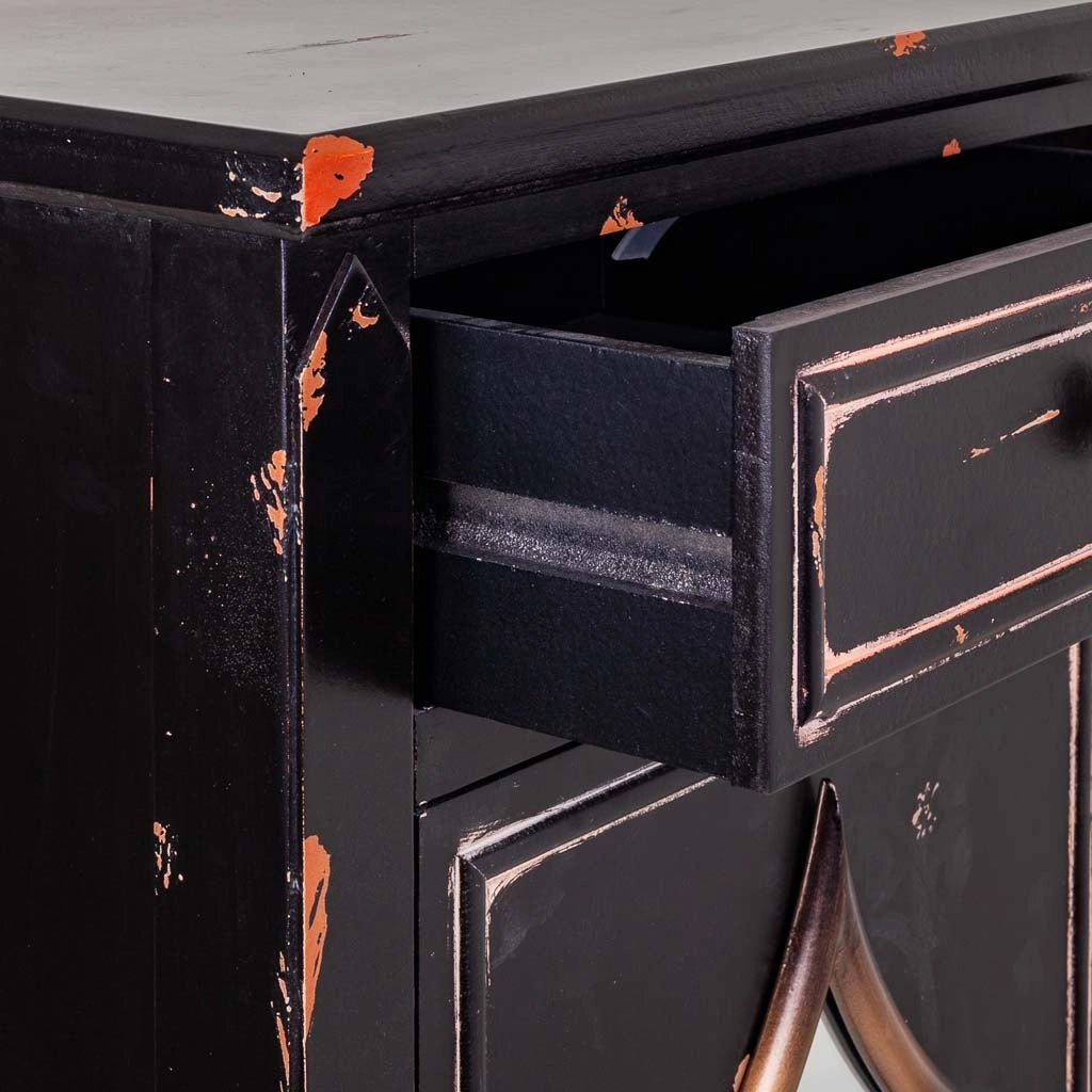 Comodino in legno nero 48x36x76