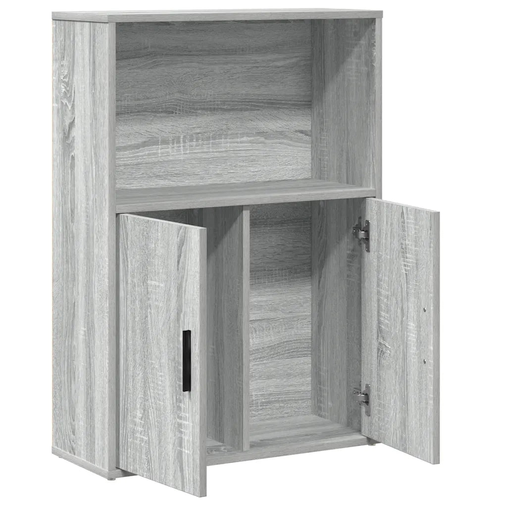 Libreria-Scaffale per Libri-Mobile di Stoccaggio Grigio Sonoma 60x24x85 cm in Legno Multistrato