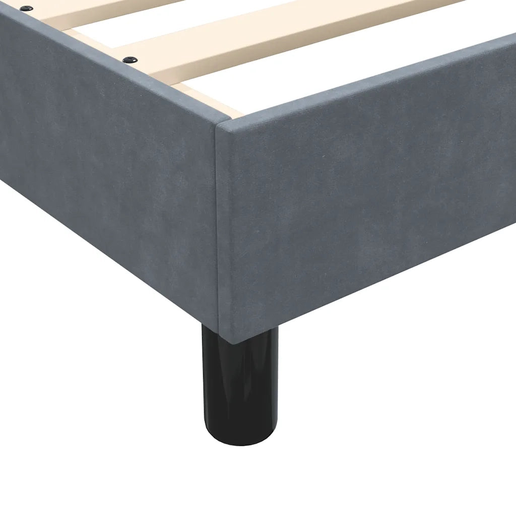 Giroletto senza Materasso Grigio Scuro 120x220 cm Velluto 4101398