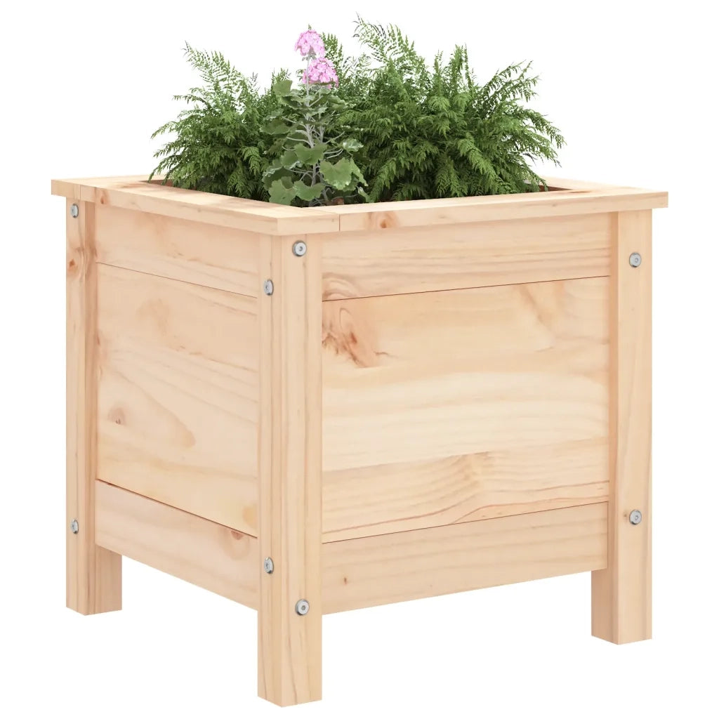 Fioriera | Cassetta per fiori | Vaso da Giardino 40x40x39 cm in Legno Massello di Pino