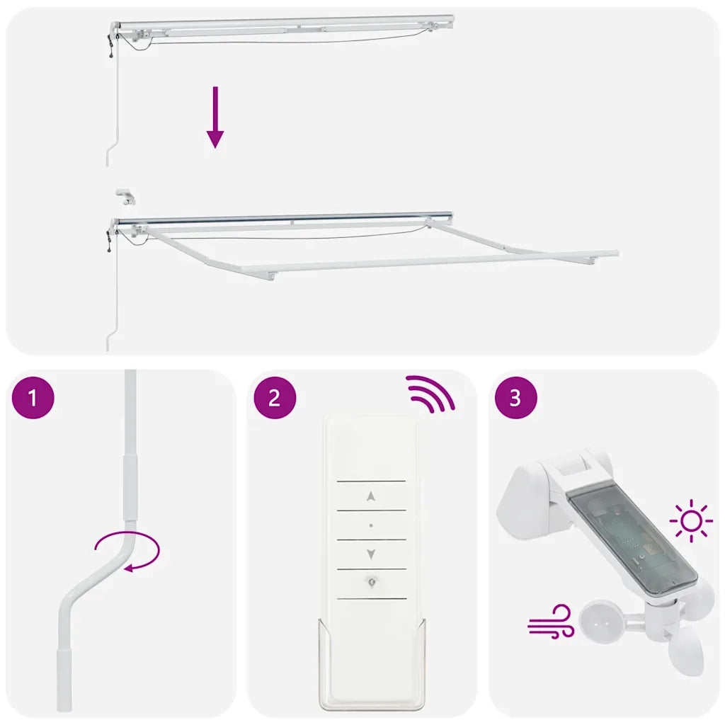 Tenda Retrattile Automatica LED Antracite e Bianco 300x250 cm 3215781
