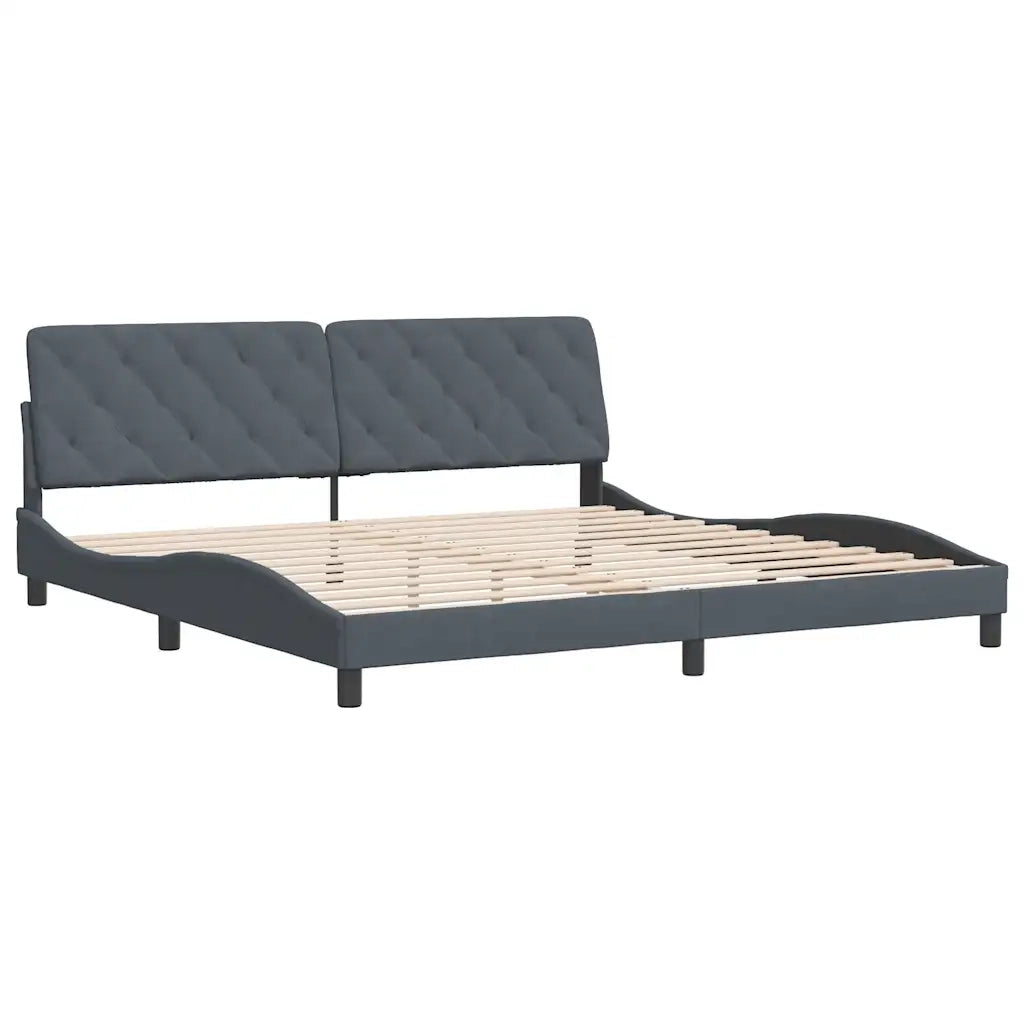 Giroletto senza Materasso Grigio Scuro 200x200 cm Velluto