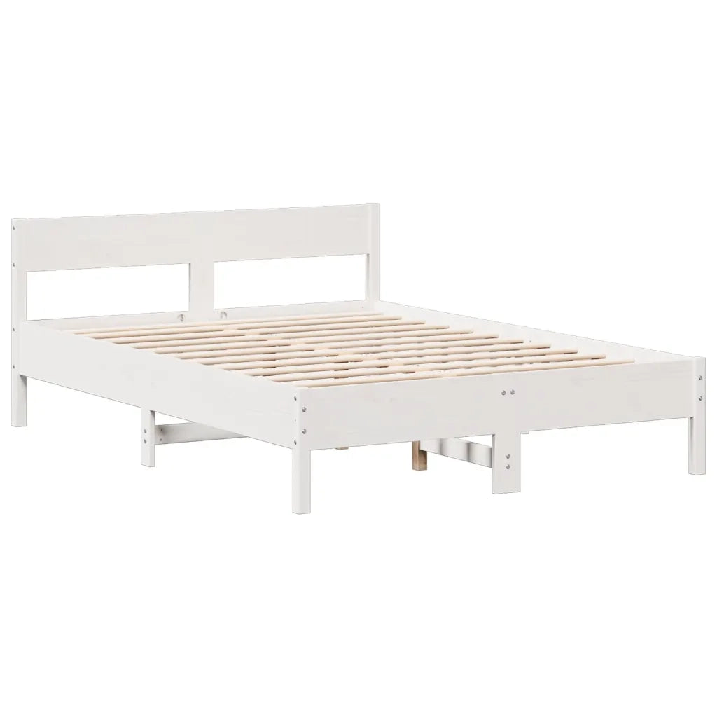 Letto Libreria senza Materasso Bianco 150x200 cm Legno di Pino 3323024